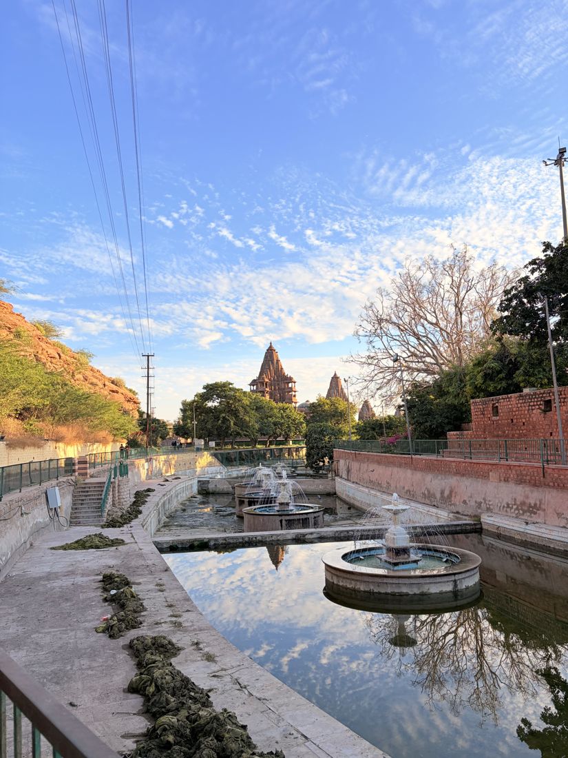 A temple lake on travels